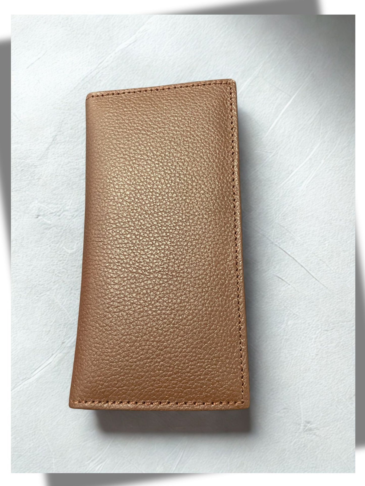 The Classic Choice: Men’s Genuine Leather Slim Bifold Long Wallet with Zipper Pocket - Multiple Card Holders.